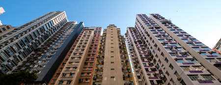residential building facade, real estate exterior, HongKong -の写真素材