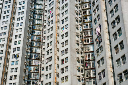 residential building facade, real estate exterior, HongKong -の写真素材
