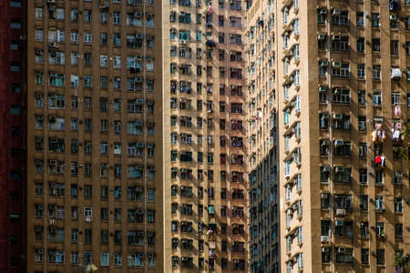 residential building facade, real estate exterior, HongKong -の写真素材