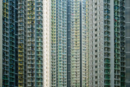 big residential building, high-rise apartment building facade -の写真素材
