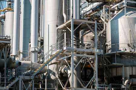 Industrial site, factorey exterior, machinery background