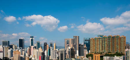 high-rise residential buildings, skyline of Hong Kong -のeditorial素材