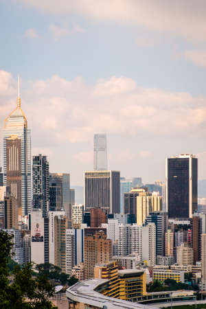 Hong Kong, November, 2019: Skyline of Hong Kong Cityのeditorial素材