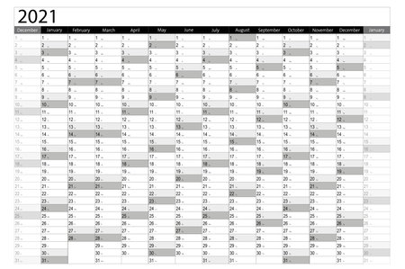 Calendar year 2021 - simple templateのイラスト素材
