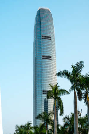 HongKong, China - November, 2019: Two International Finance Center skyscraper building in HongKong,...