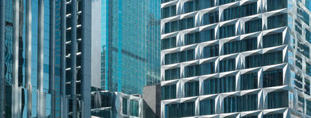 office buildings in business district, corporate building facade