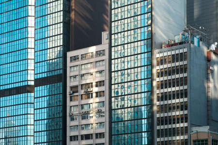 real estate exterior in business district - office buildings -の写真素材