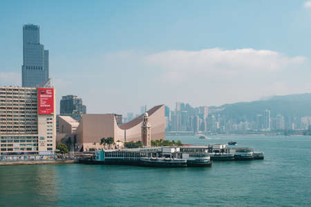 Hong Kong, November, 2019: Star Ferry Pier, Tsim Sha Tsui in Hong Kongのeditorial素材