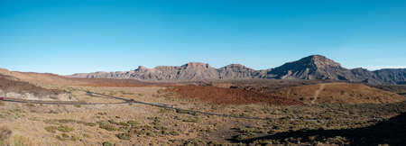 Desert landscape panorama in Teide National Park,の写真素材