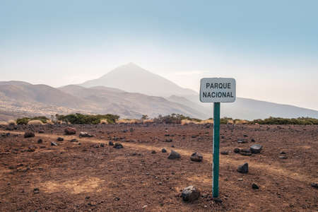 Teide National Park in Tenerife, Volcano and mountain landscapeの写真素材