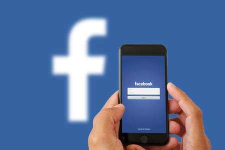 San Francisco, USA - October 2021: Facebook website, login page on mobile phone screenのeditorial素材