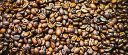 coffee background, coffee beans macro,の写真素材