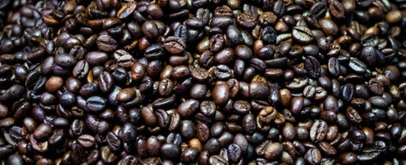 coffee beans closeup, coffee backgroundの写真素材