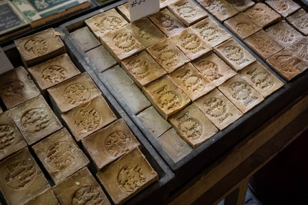 Aleppo soap bars on market for saleの写真素材