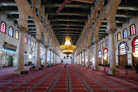 Damascus, Syria -May, 2022: Inside the Umayyad Mosque, also known as the Great Mosque of Damascusのeditorial素材