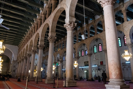 Damascus, Syria -May, 2022: Inside the Umayyad Mosque, also known as the Great Mosque of Damascusのeditorial素材