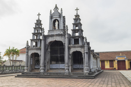 Small church in Phat Diem Stone Cathedral - one of the most famous and beautiful churches and travel destination in Vietnam. It took 24 years to build this church from 1875 to 1898の写真素材