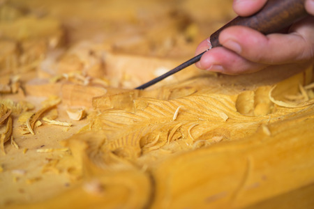 Wood carving in Vietnamの写真素材