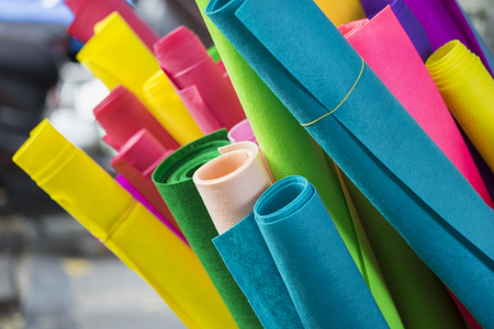 colorful paper rollsの写真素材