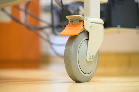 Close Up Hospital Bed Wheels Concept And Ideas For Healthcare And Medical Backgroundの写真素材