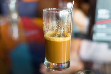 iced coffee glassの写真素材