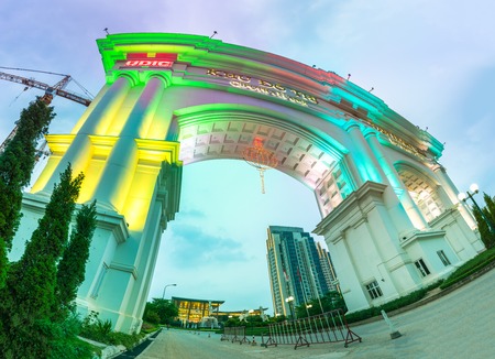 Hanoi, Vietnam - Aug 7, 2016: Entrance of Ciputra urban area in Dong Anh districtのeditorial素材