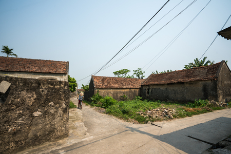 Old aged houses in village in Vietnamの写真素材