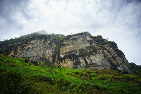 Rock mountain cliff and blue sky