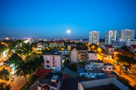 Dak Lak, Vietnam - Mar 12, 2017: Aerial skyline view of Buon Ma Thuot ( Buon Me Thuot) by sunset period, the capital of Dak Lak Province and also the biggest city in Central Highlands (Tay Nguyen)のeditorial素材
