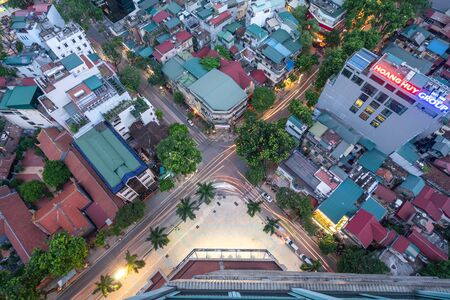 Hanoi, Vietnam - July 7, 2017: Aerial skyline view of Hanoi city, Vietnam at Ba Trieu - Doan Tran Nghiep crossroadsのeditorial素材