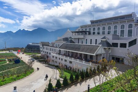 Lao Cai, Vietnam - Jan 4, 2019: Fansipan cable car station at Sa Pa, Vietnamのeditorial素材