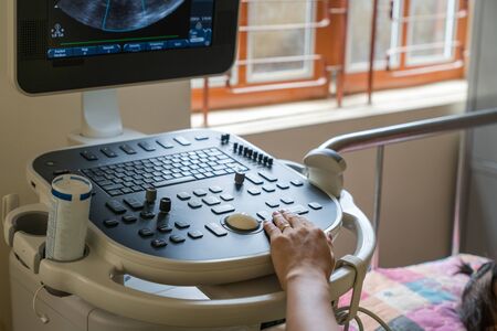 Ultrasound examination. Diagnosis and research of diseases with the help of ultrasoundの写真素材