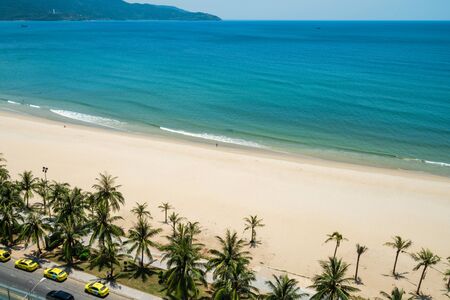 Nha Trang beach, the famous and beautiful travel destination in Vietnamの写真素材