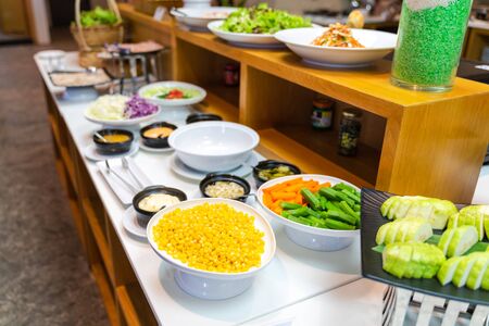Fried corn with butter and seasonings in buffet