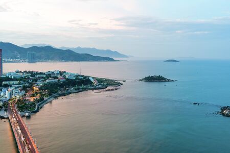 Nha Trang coastal city, with the famous and beautiful beaches and bays in Vietnamの写真素材