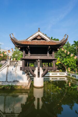 One Pillar pagoda, often used as a symbol for Hanoi, in Hanoi, Vietnamの写真素材