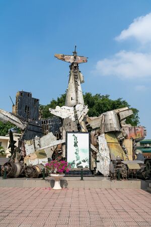 Old military equipments displaying at Vietnam Military History Museum in Hanoiの写真素材