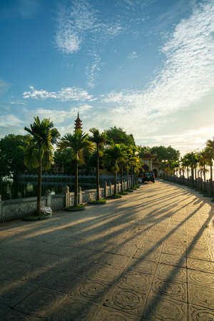Entrance to Tran Quoc pagoda - the oldest temple in Hanoi city.の写真素材