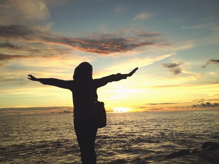 Flying in the beachの素材