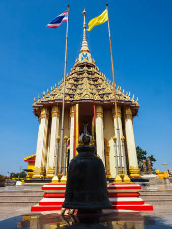 Temple with black bell in Uthai Thaniの写真素材
