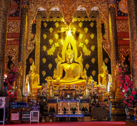 BUDDHA INSIDE WAT PHRATHAT SUTHON MONGKHON KHIRI THAILANDのeditorial素材