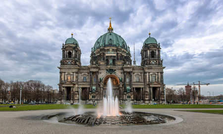 Berliner Dom on an afternoon with cloudy skyの写真素材