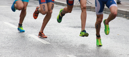 STOCKHOLM - AUG 23, Trathlon feets in the ITU World Triathlon in Stockholm, Swedenのeditorial素材