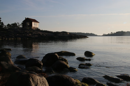 The studio of the famous swedish artist Albert Engstr?m (1869-1940) in Grisslehamn, Swedenの写真素材