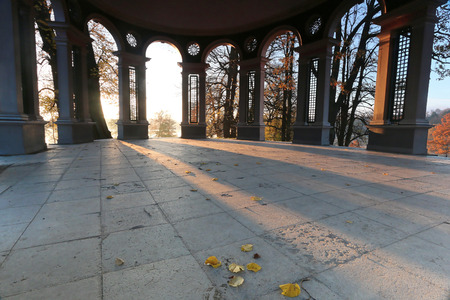 Morning light in a beautiful building in the public parkの写真素材