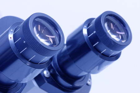 Close-up of microscope ocularの写真素材