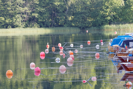 Lots of buoys and boats in the morning light