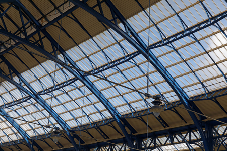 BRIGHTON, GREAT BRITAIN - FEB 24, 2017: The ceiling of the beautiful train station in Brighton, UK. February 24, 2017 in Brighton, Great Britainのeditorial素材