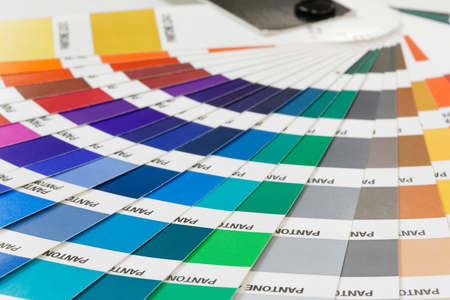 STOCKHOLM - SWEDEN, NOV 08, 2017: Colorful color palette used to select the correct shade in Stockholm, Sweden, November 08, 2017のeditorial素材