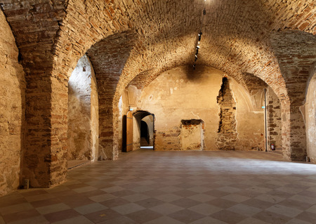 BORGHOLM, SWEDEN - APR 28 2018: Interior of the  ruin of the Borgholm castle, built around year 1100...